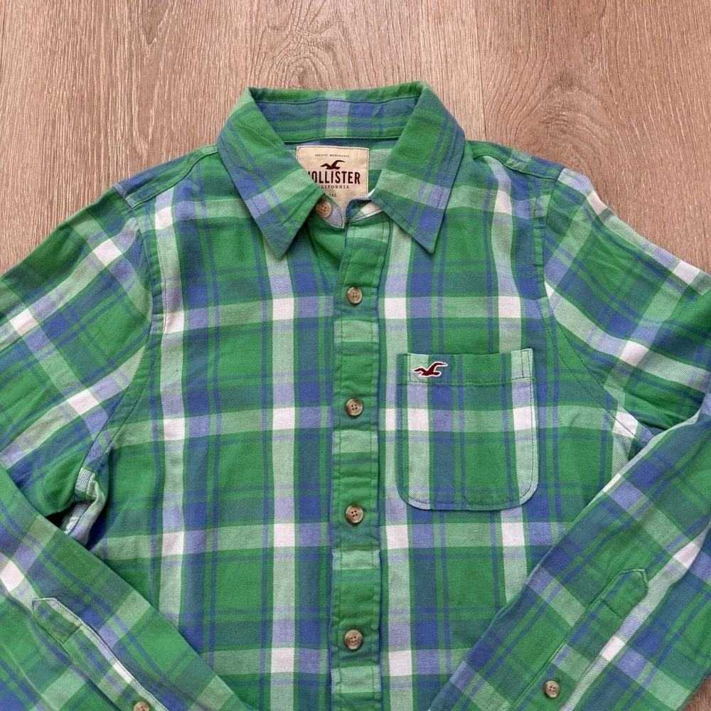Hollister California Stretch Long Sleeve Plaid‎ Button Down Size Medium Bundle